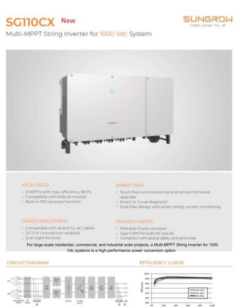 For high-efficiency commercial solar projects in Tamil Nadu, the KPowers 1000 Vdc Multi-MPPT String Inverter is compatible with dual-glass bifacial panels.